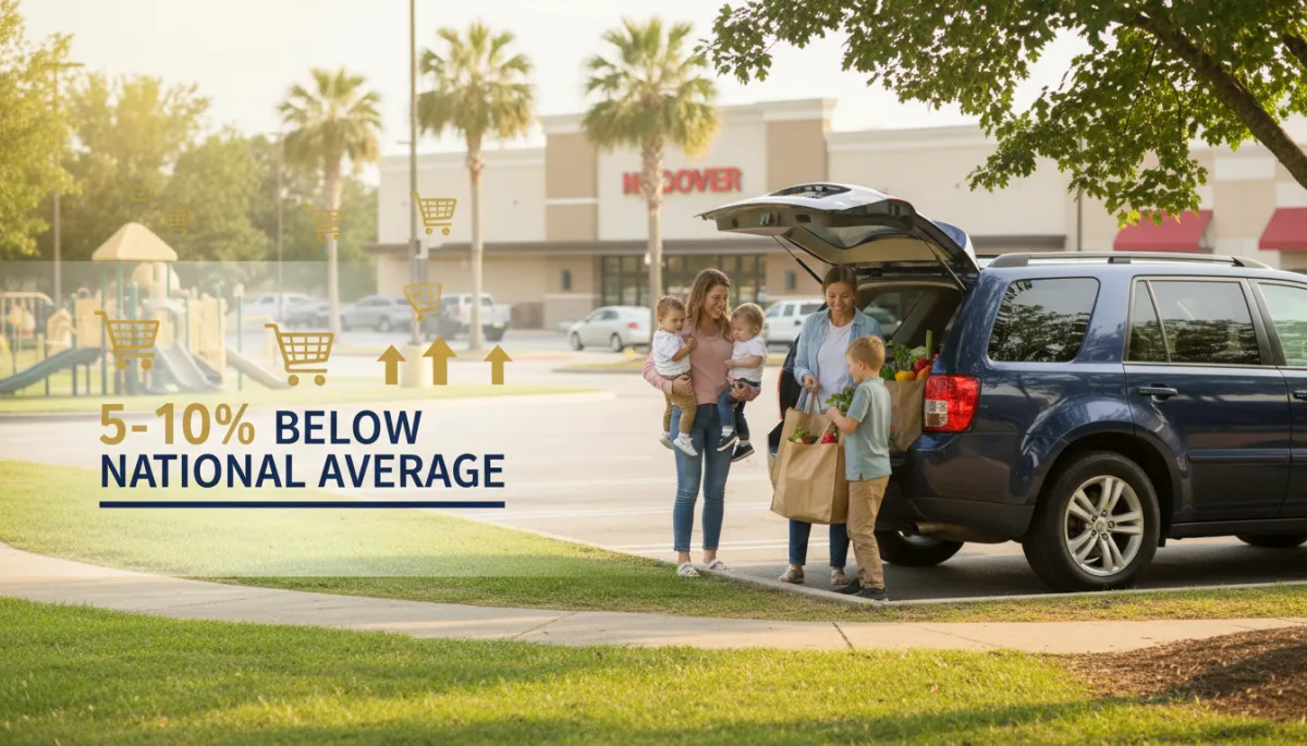 Family loading groceries into their SUV at a Hoover Alabama supermarket