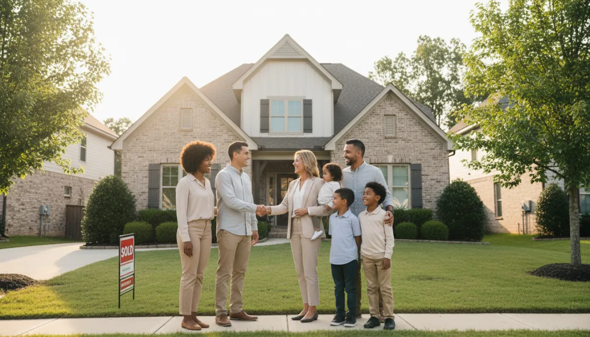 Happy Hoover Alabama homeowners celebrating a successful home sale with their agent