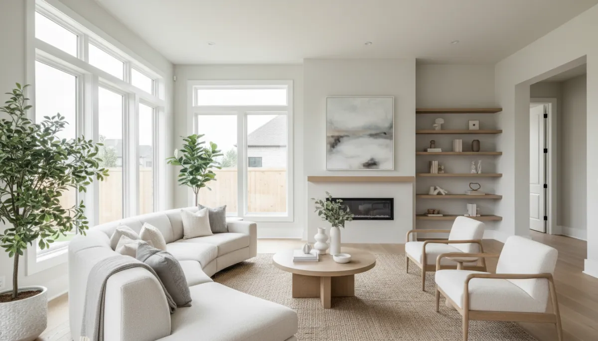 Staged living room in a Hoover Alabama home