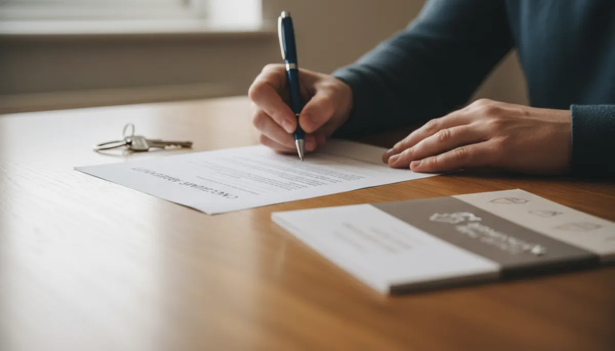 Homeowner signing a real estate listing cancellation form