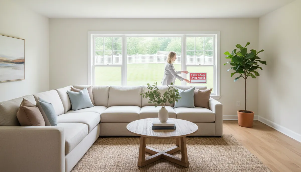 Professionally staged Hoover AL living room prepared for listing and showings