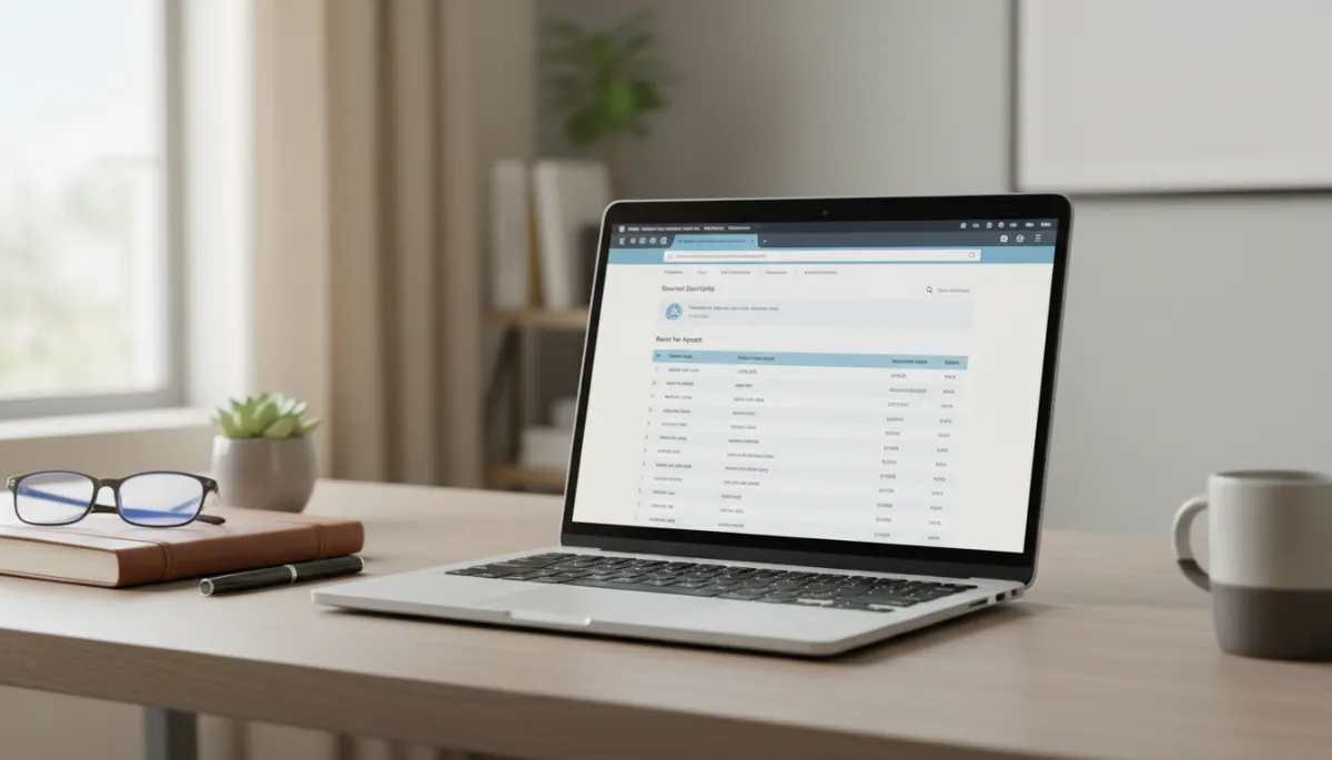 Laptop showing an online search page to verify an Alabama real estate license
