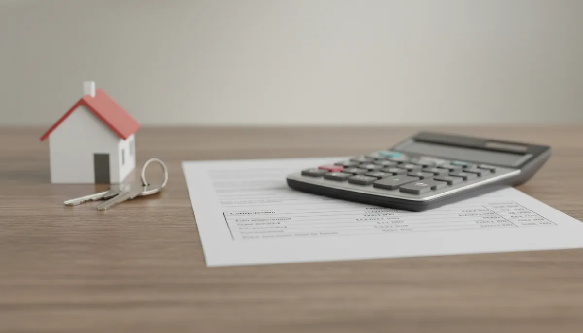 Settlement statement showing real estate commissions and closing costs