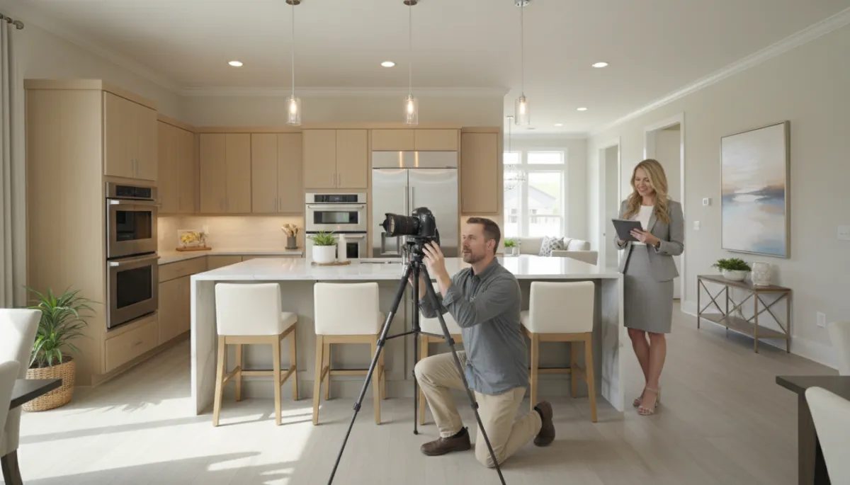 Professional photographer capturing listing photos in a Hoover AL home