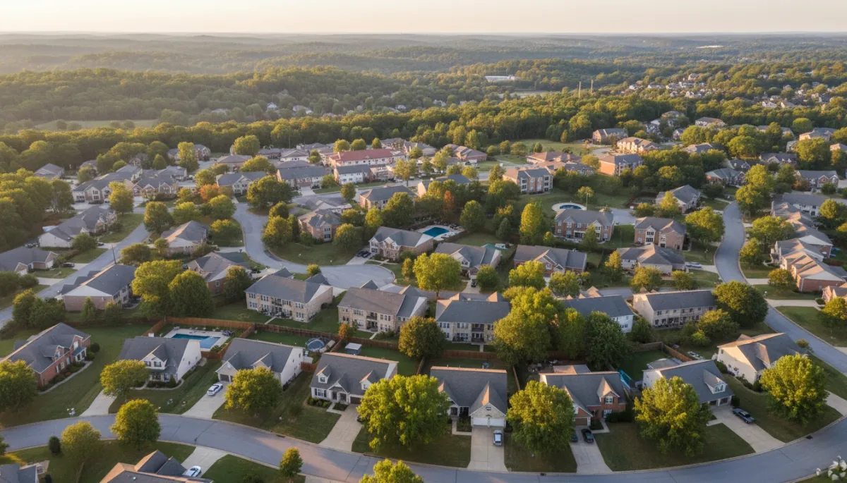 Mix of patio homes, smaller houses, and condos in Hoover Alabama