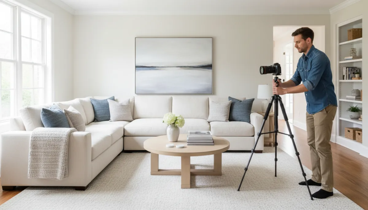 Professionally staged Hoover Alabama home being photographed for relisting