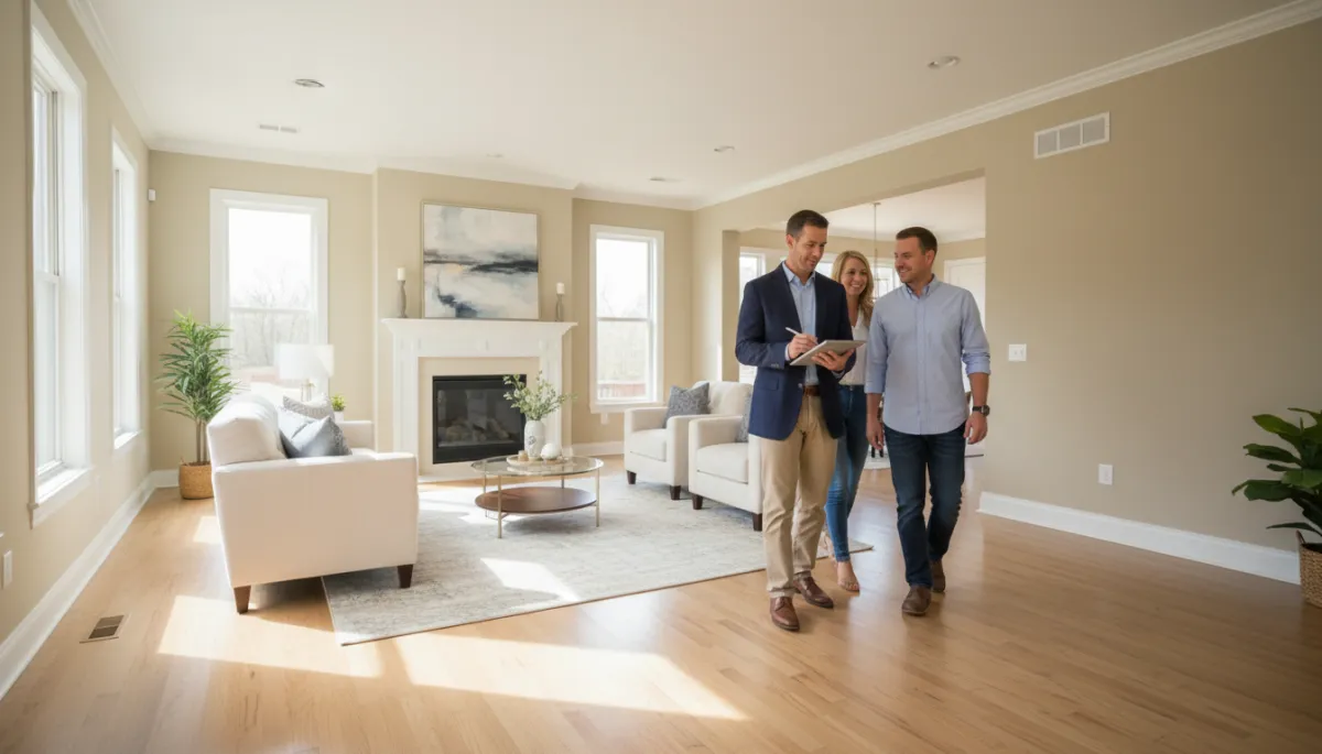Buyers touring a Hoover AL home with their real estate agent