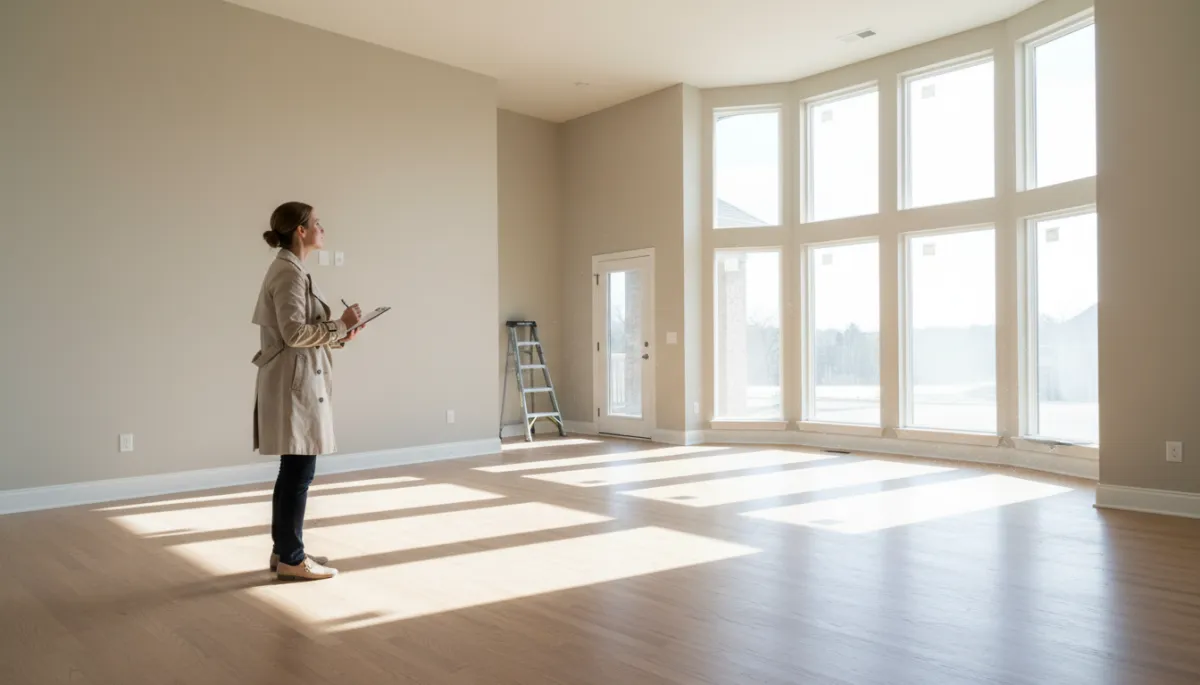 Buyer conducting a final walk-through in an empty Hoover AL house