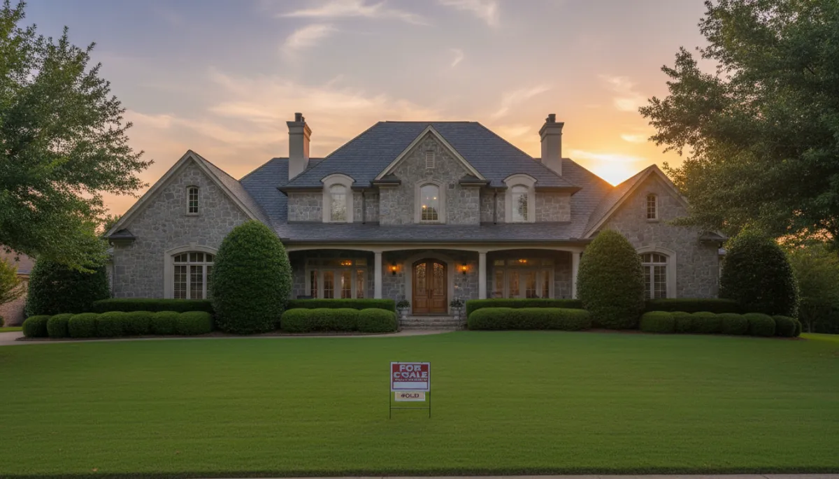 Sold sign in front of an upscale Greystone home in Hoover Alabama