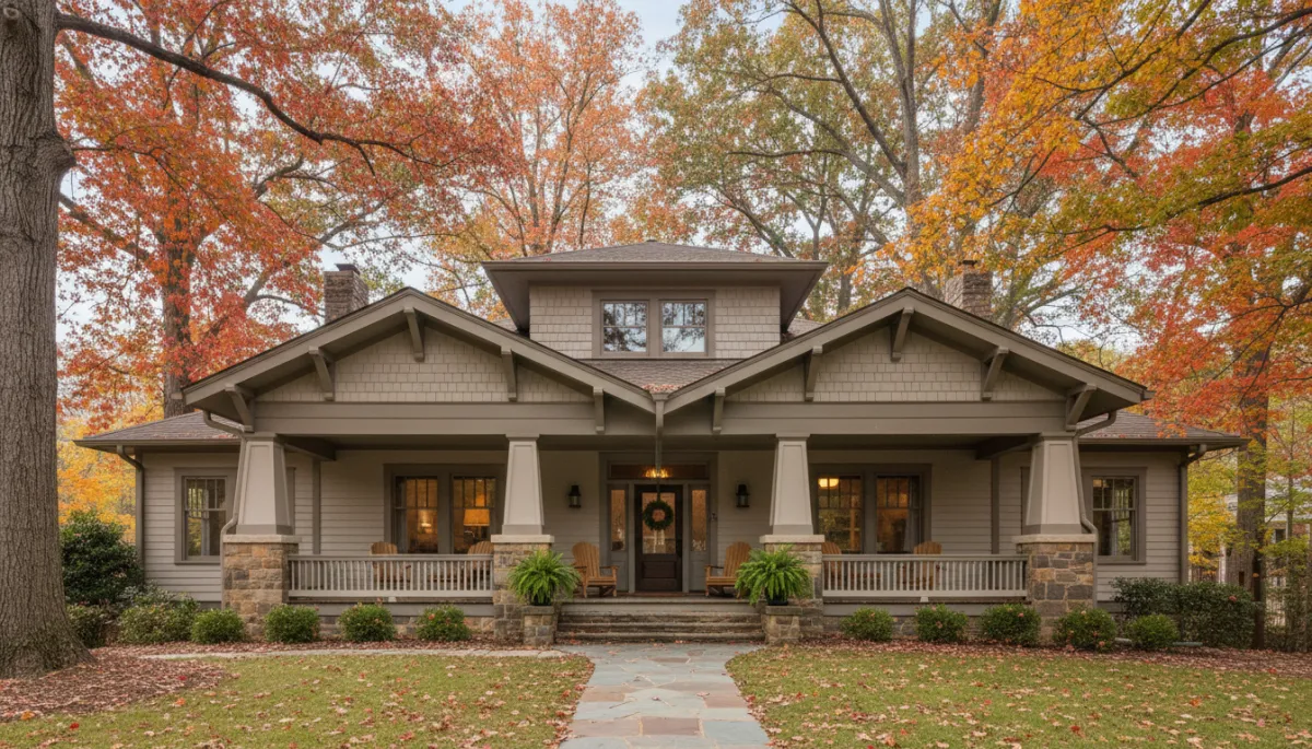 Craftsman style home in a Birmingham Alabama neighborhood