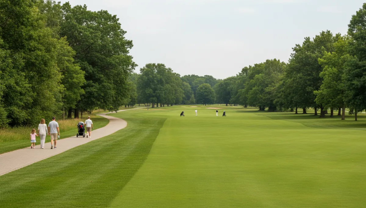 Golf course and walking path representing Inverness Hoover AL lifestyle