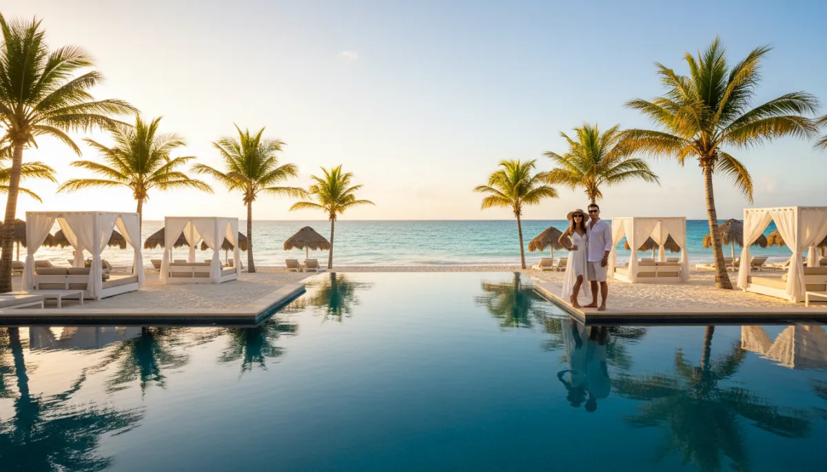 Luxury Caribbean resort pool in Punta Cana