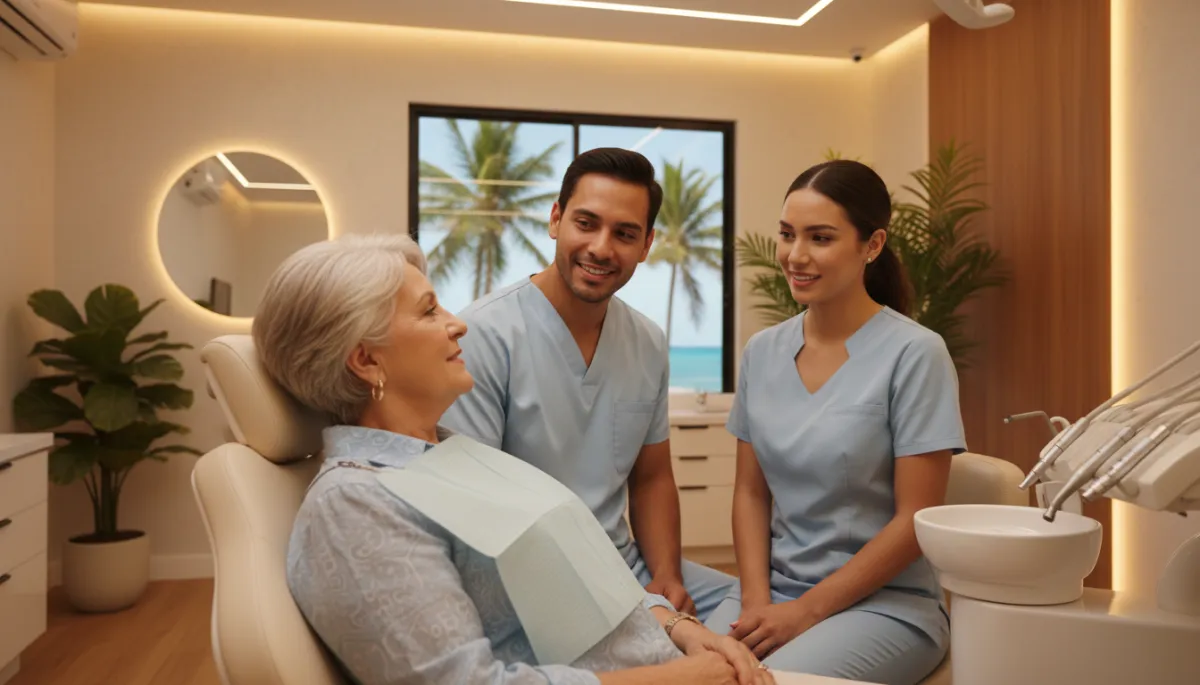 Older patient receiving gentle care in a modern dental clinic chair
