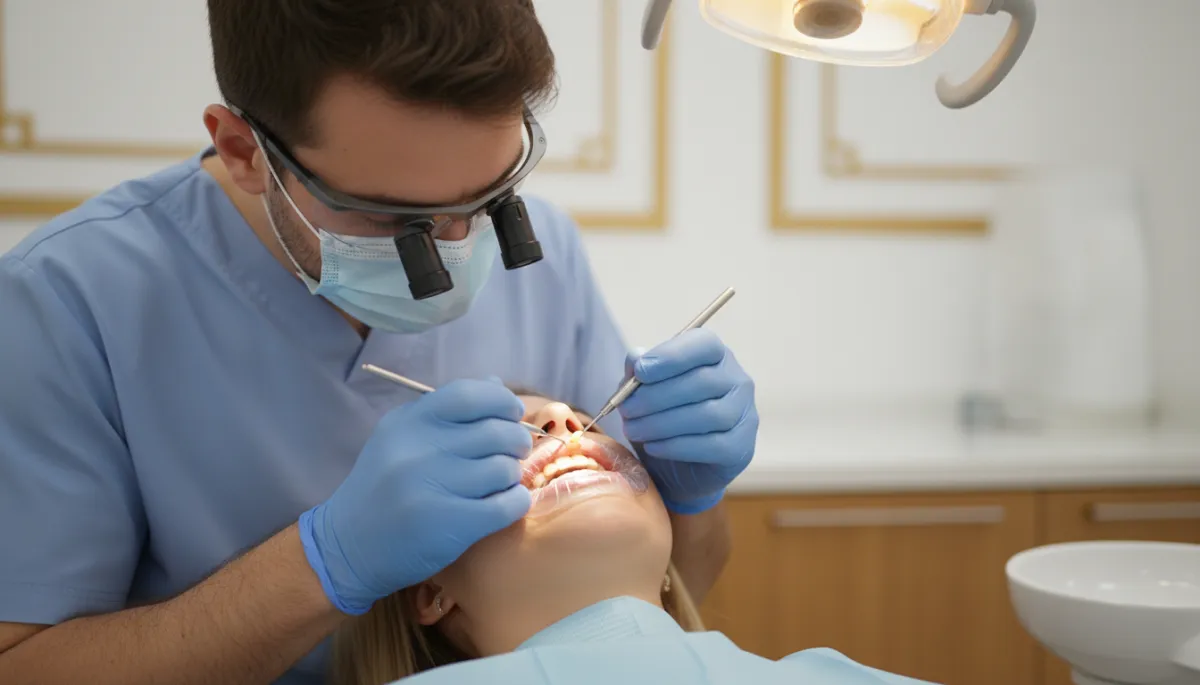 Cosmetic dental bonding being performed in a modern Punta Cana clinic