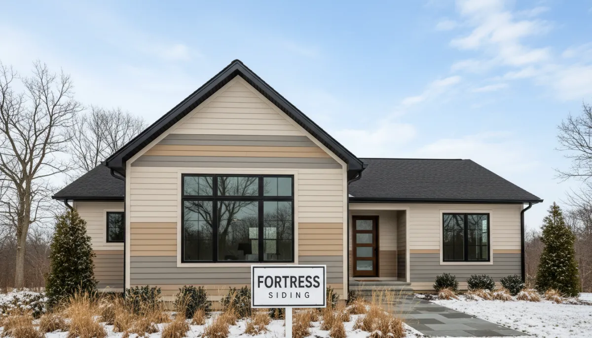 York County home with new warm neutral James Hardie siding installed by Fortress Siding