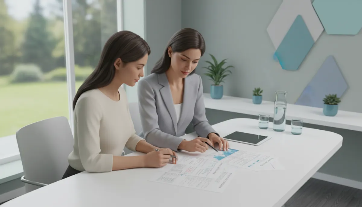 Clinician and patient reviewing thyroid lab results together