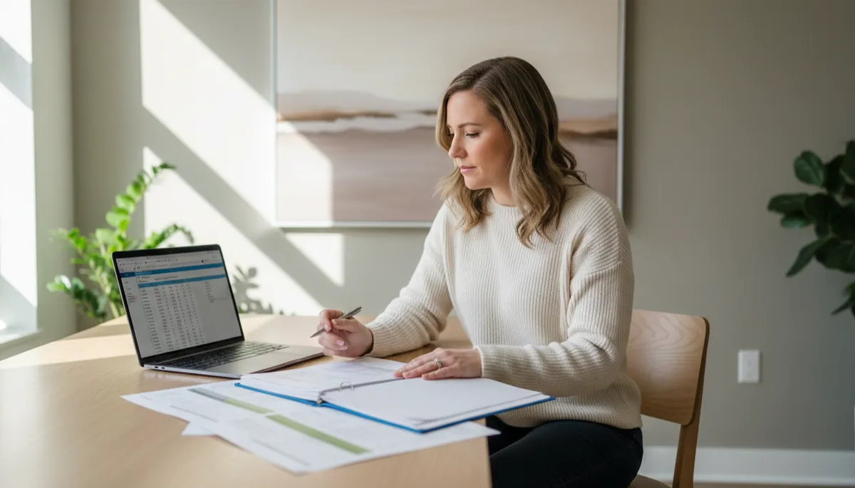 Homeowner reviewing a professional property appraisal report in Milwaukee Homeowner reviewing a professional property appraisal report in Milwaukee