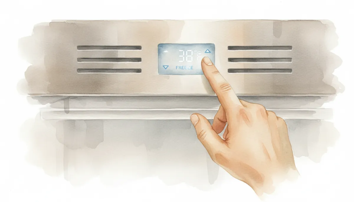 Technician highlighting refrigerator vents and controls for airflow checks