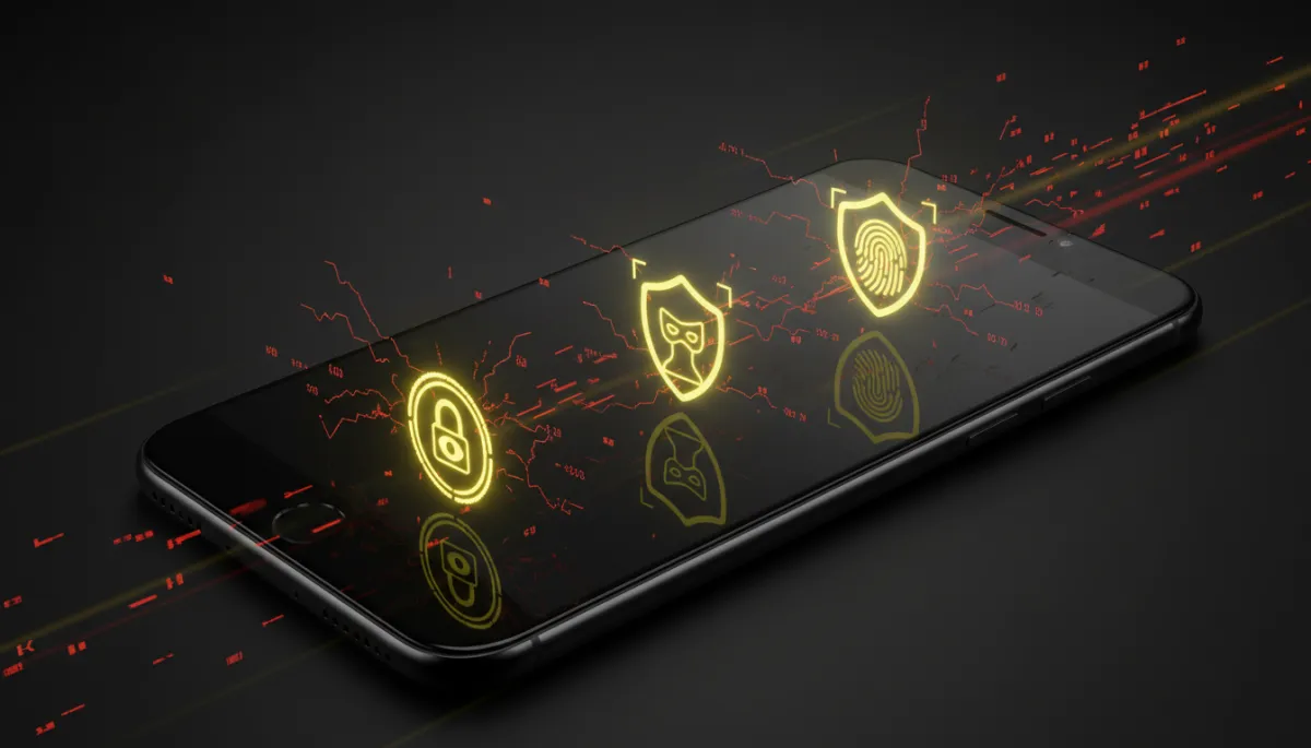 Smartphone with privacy shields blocking tracking signals