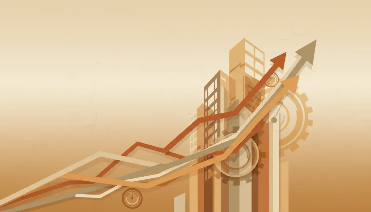 Abstract artistic representation of rising construction wages and economic pressure