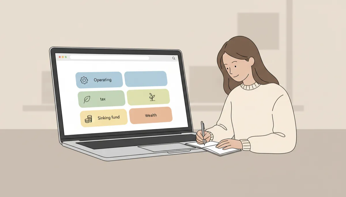 Dashboard view of four clear financial buckets for a business