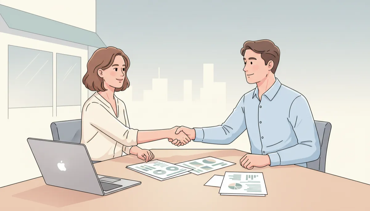 Local business owner discussing valuation with a financial consultant