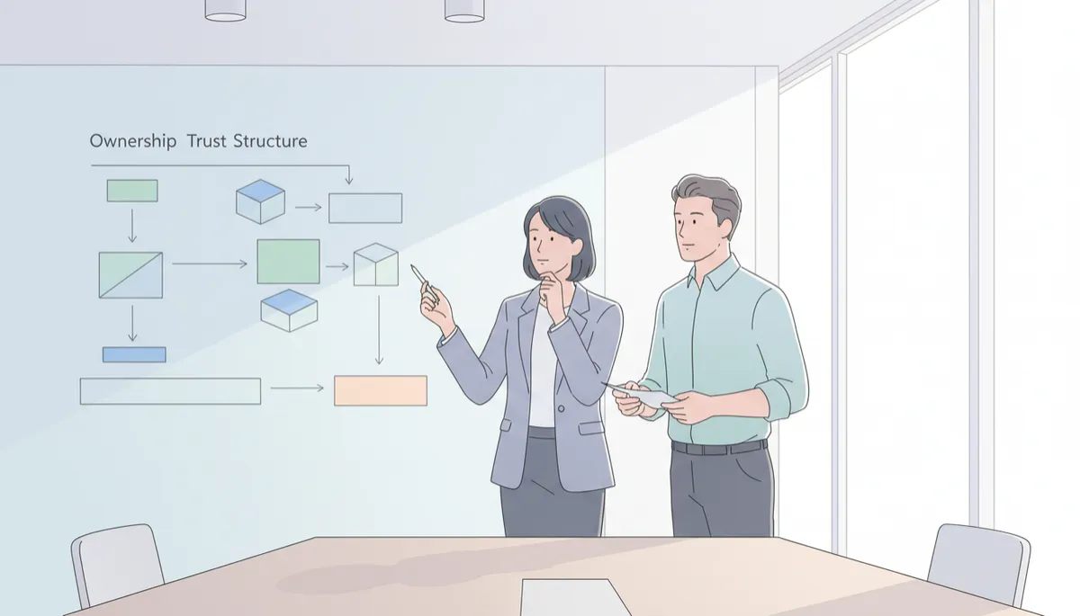 Business owner and advisor mapping out ownership and trust structures