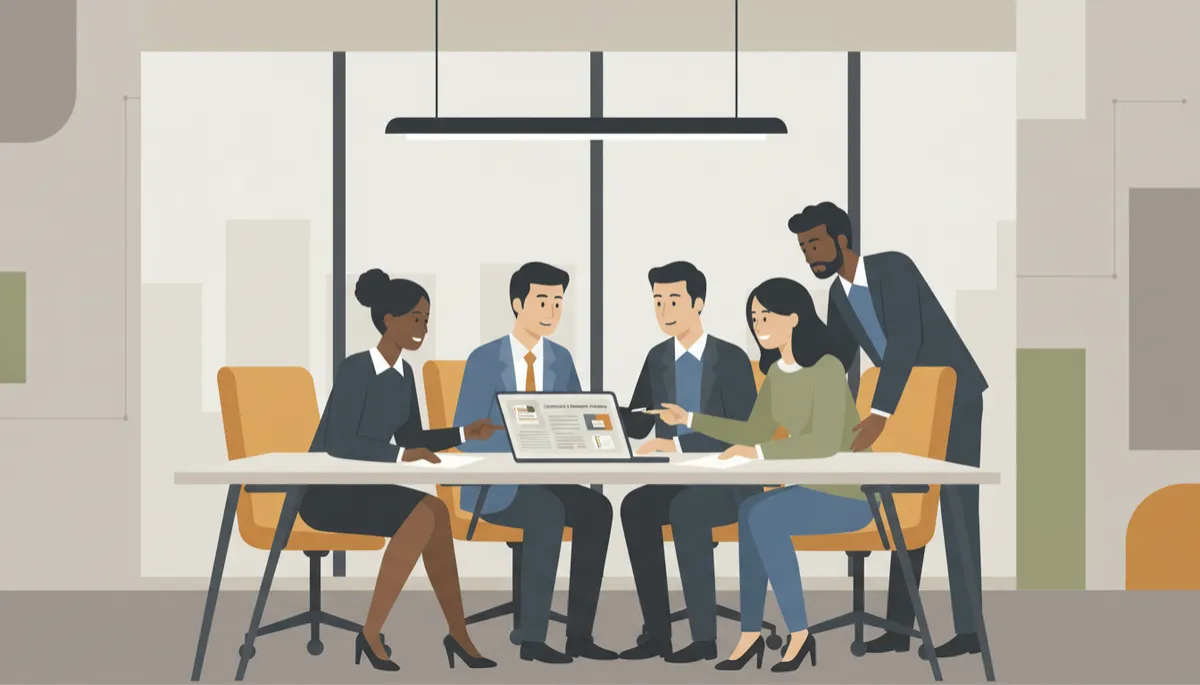 Business partners discussing continuity planning with a financial advisor