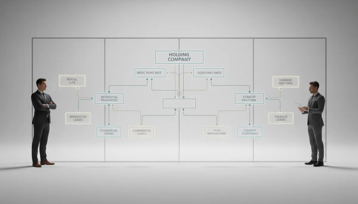 Founder and strategist mapping a multi-entity structure for multiple ventures and investments