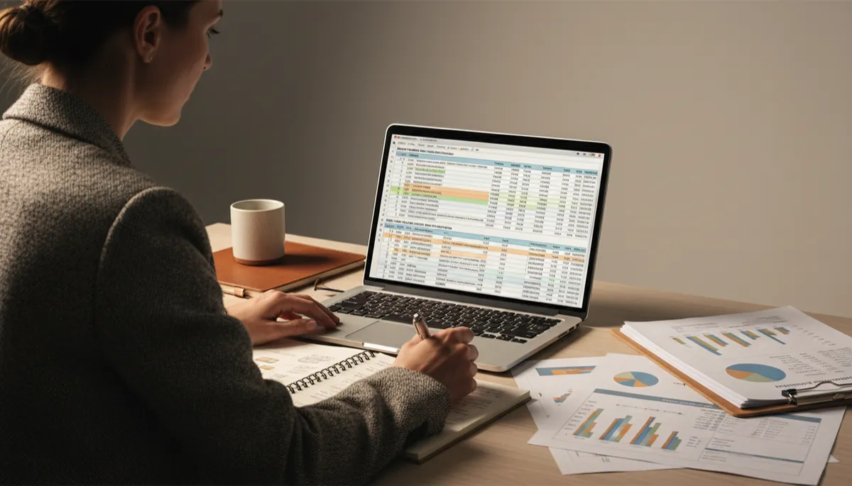 Consultant and business owner reviewing payroll allocations for R&D projects