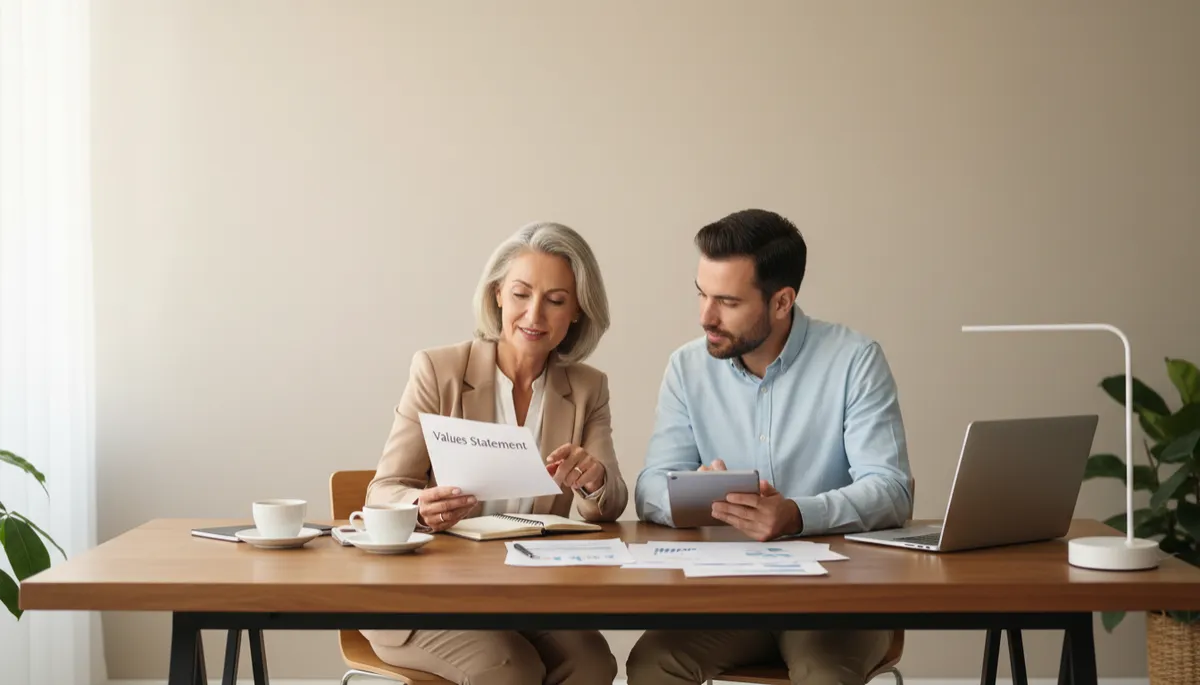 Family business owners aligning their growth plans with written family values