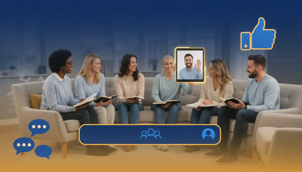 Hybrid church small group building community through social media and video call