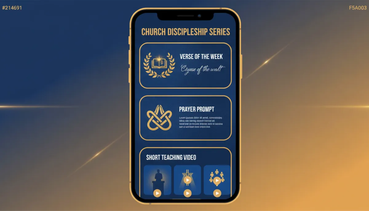 Phone screen showing church discipleship content series on social media
