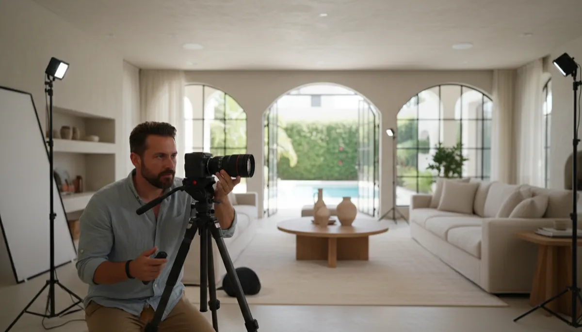 Fotógrafo profesional capturando una casa en venta en México Fotógrafo profesional capturando una casa en venta en México
