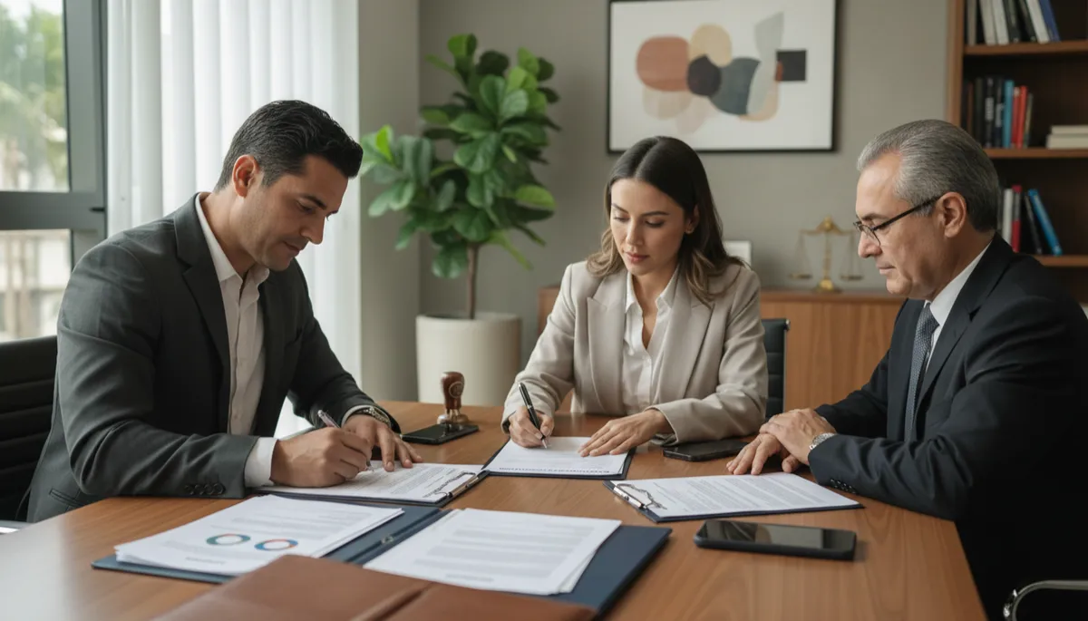 Propietario firmando la venta de su casa en México Propietario firmando la venta de su casa en México