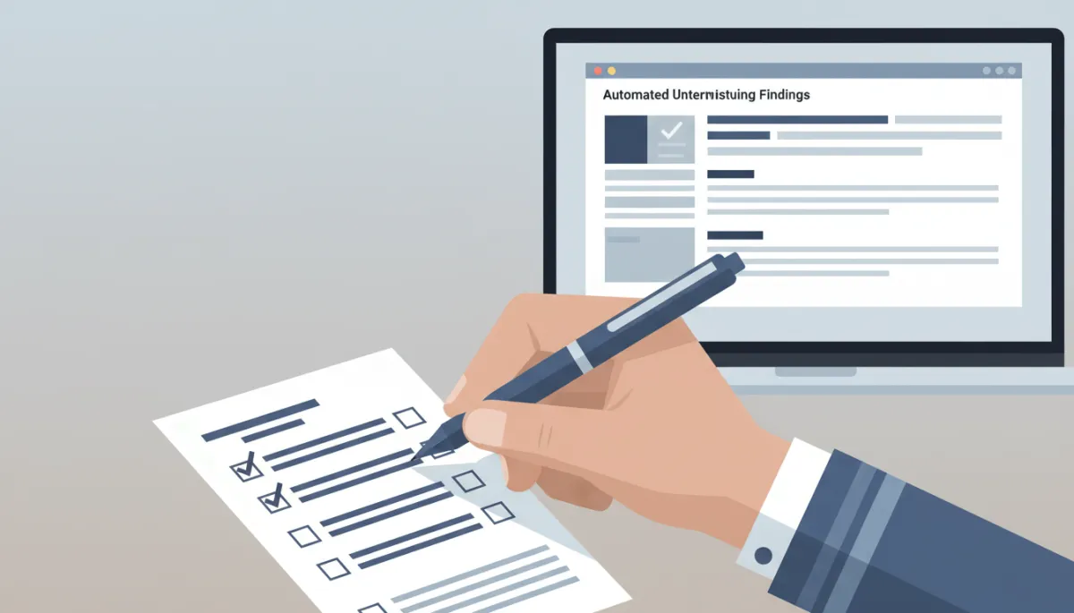 Loan officer reviewing automated underwriting findings and marking off a documentation checklist