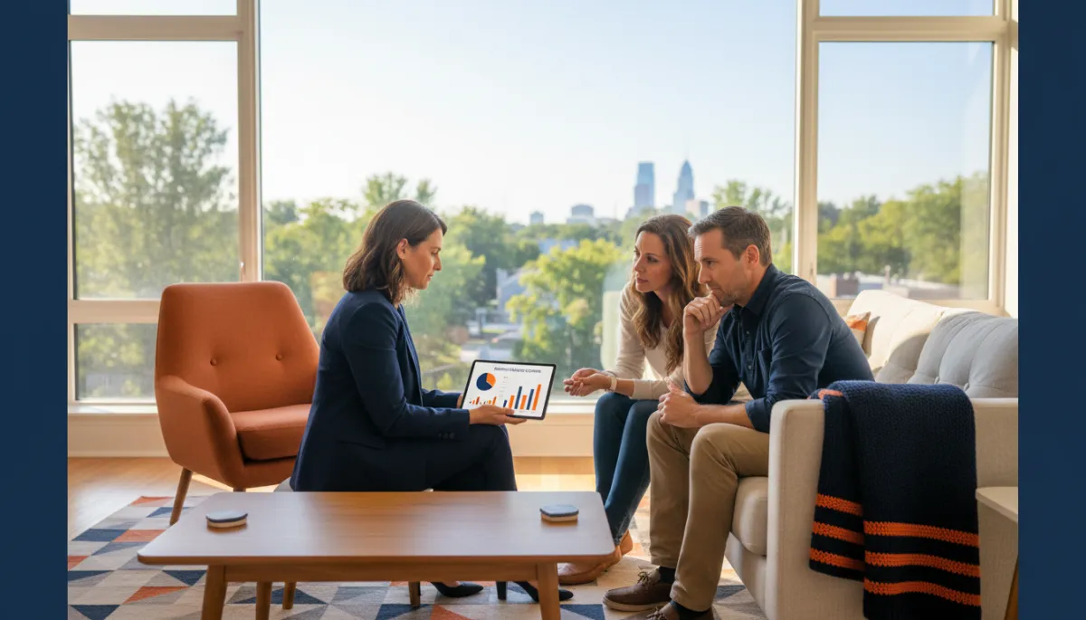 A.I. Certified Agent explaining home selling strategy to Philadelphia-area homeowners