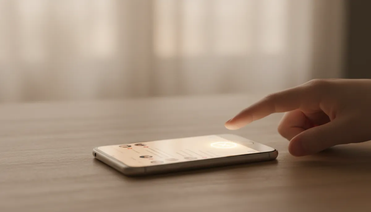 Hand hovering over send button on a social media comment
