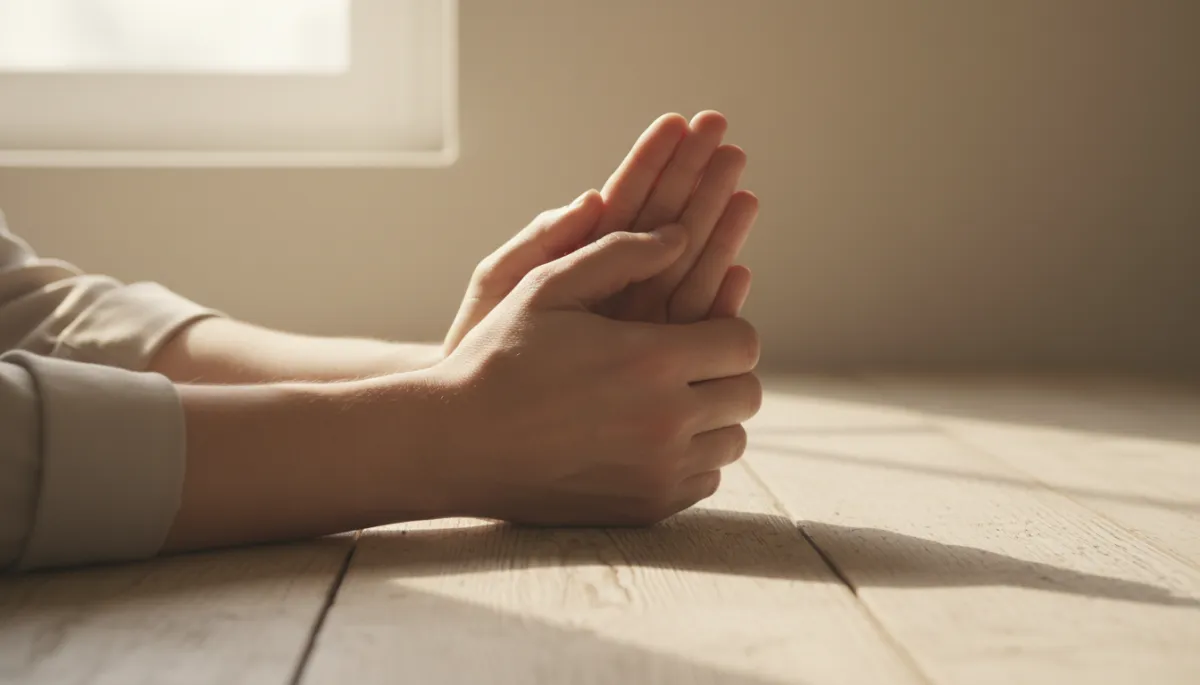 Hands holding in prayer offering support and comfort Hands holding in prayer offering support and comfort