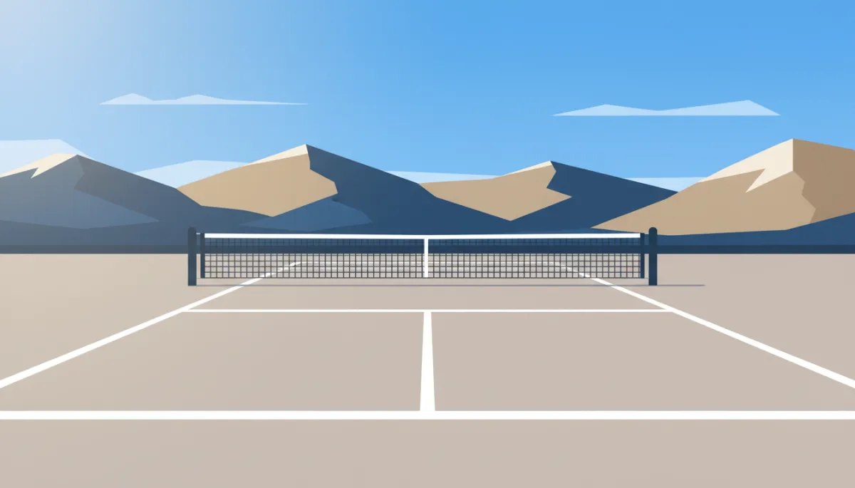 Freshly surfaced pickleball court in Utah with neutral colors and clear lines