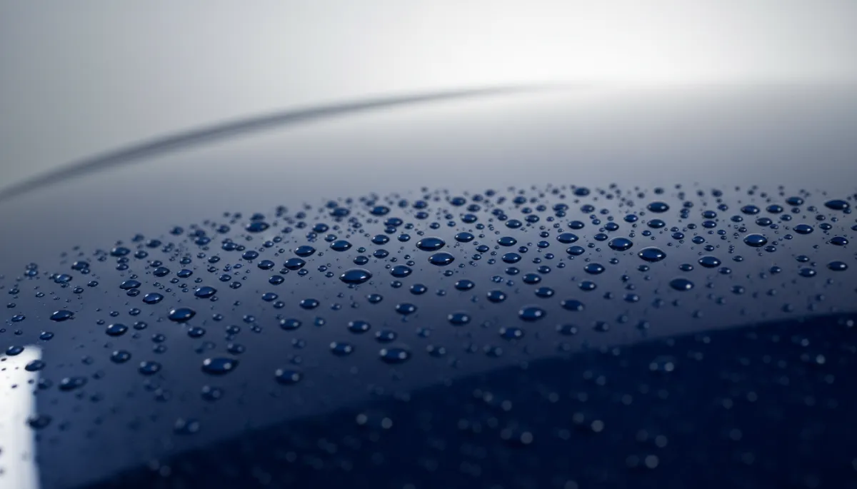 Water beading on ceramic-coated car paint