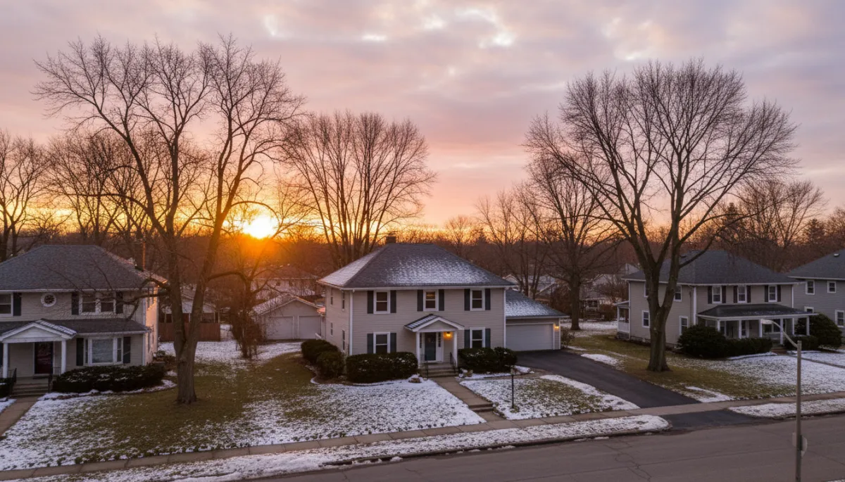 Freshly installed asphalt shingle roof on a two-story Western New York home