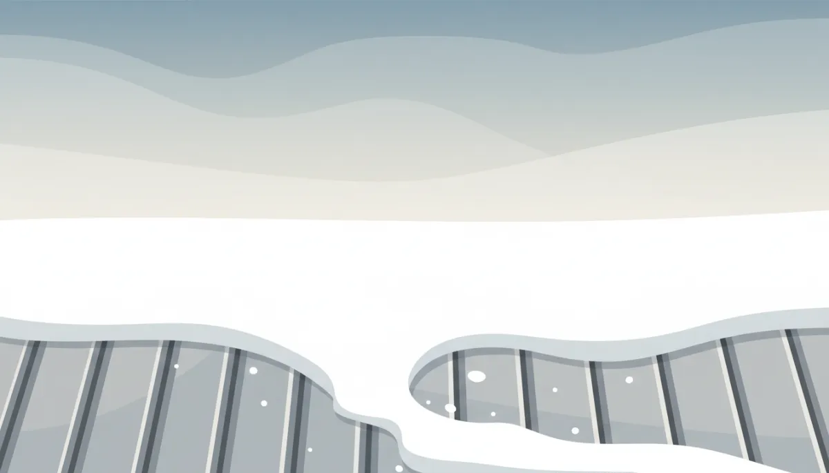 Snow-covered metal roof in a Western New York winter