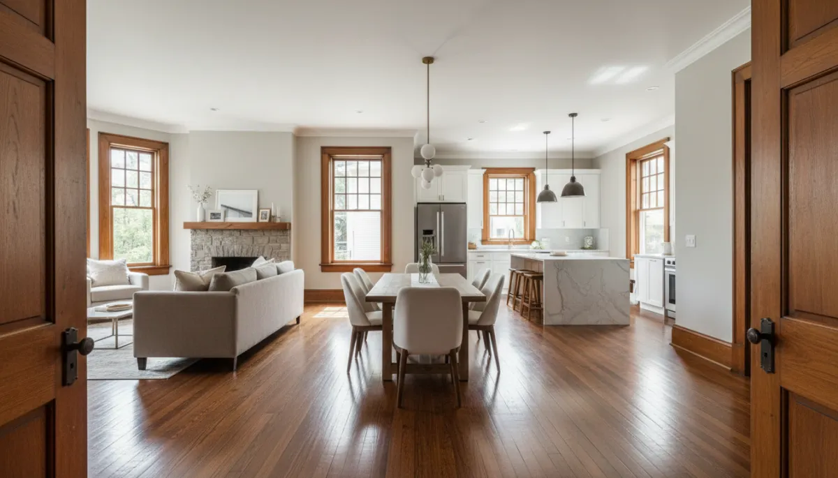 Restored older home interior in Western New York with vintage charm and modern updates Restored older home interior in Western New York with vintage charm and modern updates