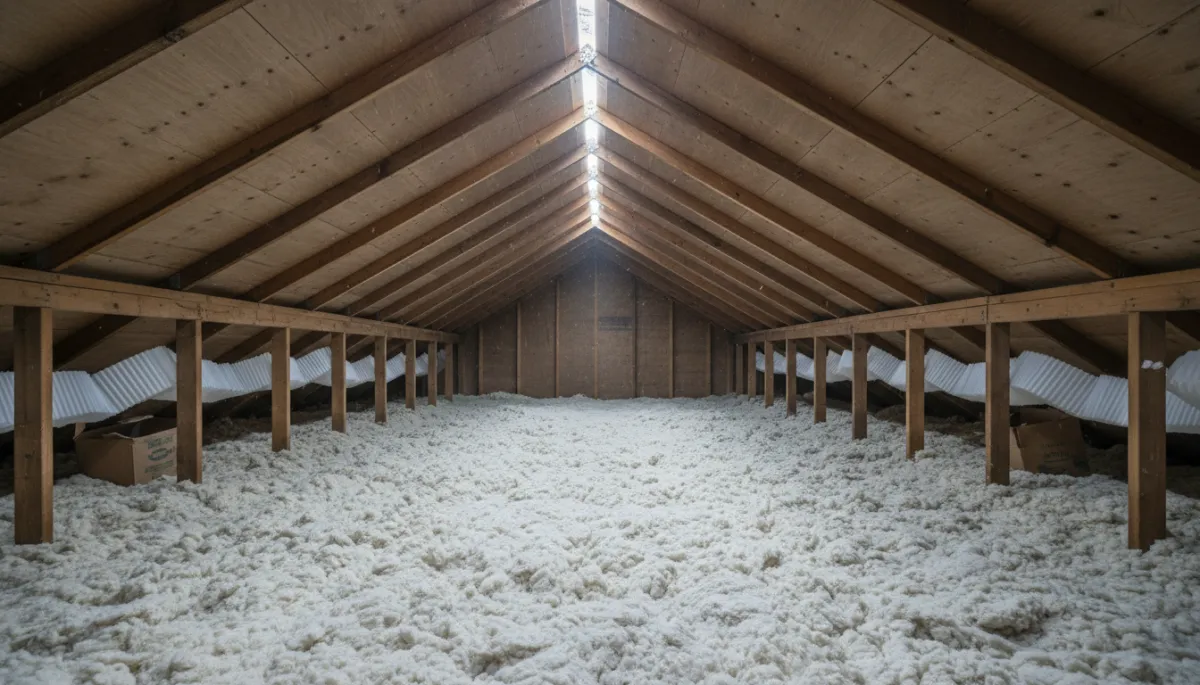 Photo-realistic attic with proper insulation and balanced ventilation in a Western NY home