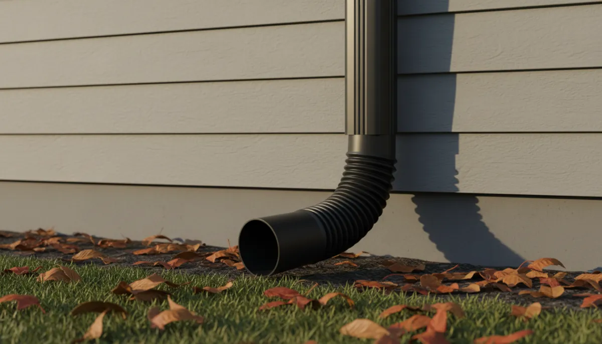 Clean gutters with downspout extensions on a well-kept home