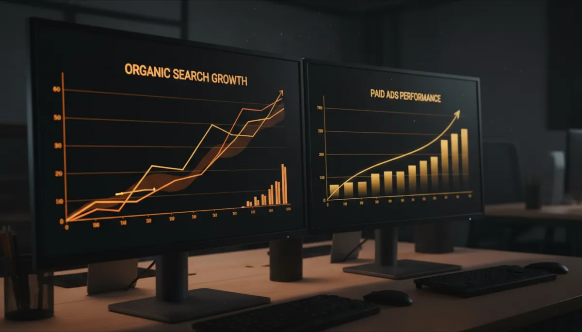 Comparing local SEO growth and paid ads performance for a home service company