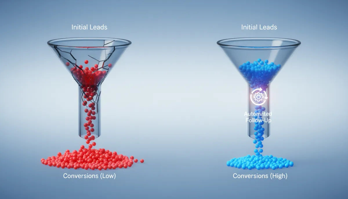 Comparison of leaky lead funnel versus optimized automated funnel