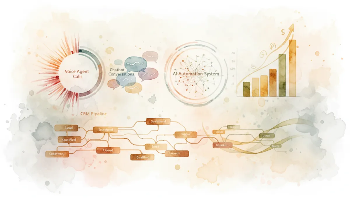 Integrated AI automation and CRM dashboard for business growth