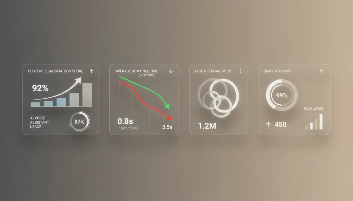 AI automation dashboard showing improved customer response times and satisfaction